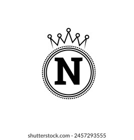 Minimal elegant monogram art logo. Outstanding professional trendy awesome artistic N initial based Alphabet icon logo. Prem