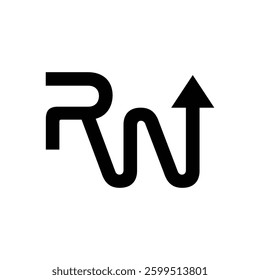  Minimal elegant monogram art logo template. Outstanding professional trendy awesome artistic RW initial based Alphabet icon logo. Premium business logo symbol