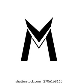 Minimal elegant monogram art logo. Outstanding professional trendy awesome artistic M initial based Alphabet icon logo. Premium Business logo black color on white background
