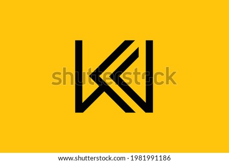 Minimal elegant monogram art logo. Outstanding professional trendy awesome artistic WK KW initial based Alphabet icon logo. Premium Business logo.
