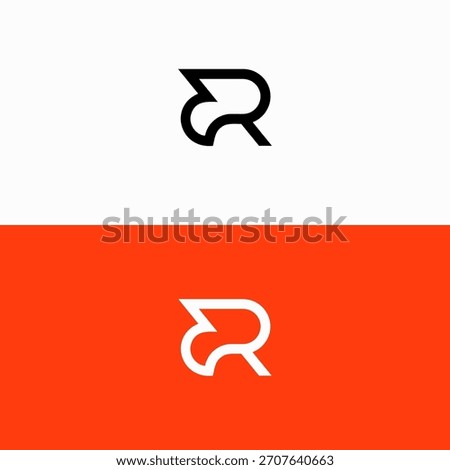 Minimal elegant monogram art logo. Outstanding professional trendy awesome artistic R initial based Alphabet icon logo. 