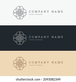 minimal elegant multipurpose horizontal logo template and line art symbol and icon
