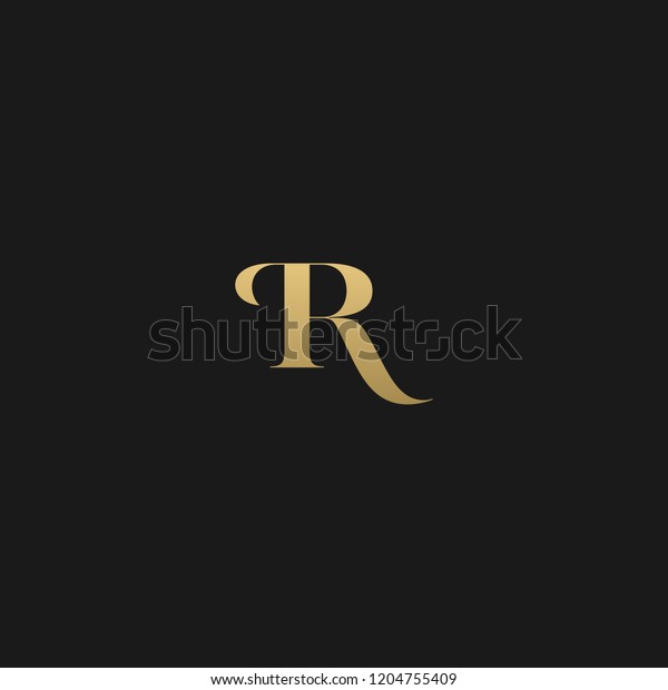 Minimal Elegant R Black Gold Color Stock Vector (Royalty Free) 1204755409
