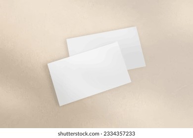 Mockup minimalista y elegante realista de tarjetas de visita con superposición de sombra. Blank blanco y gris tarjeta de visita Tragedia fondo aislado. Ilustración de vectores 3D.