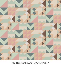Minimal elegant seamless pattern. Abstract geometric shapes neutral colors. Vector contemporary endless background. Perfect for textiles, wallpaper. 