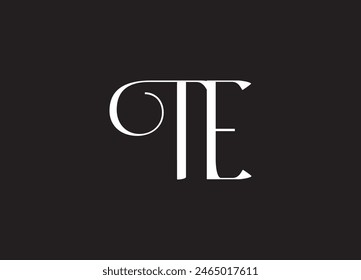 Minimal elegant TE AB black and gold color initial based letter icon logo