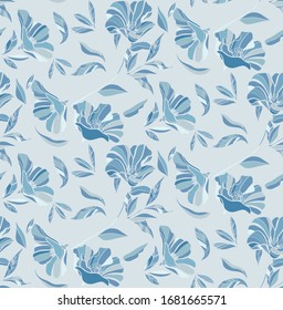 minimal and elegant vector seamless floral pattern 