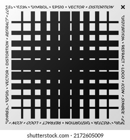 Minimal element with refraction and distortion effect. Abstract sign, a symbol for a promotional poster, music poster, sale banner, brochure, or logo for your brand. Eps10 vector.