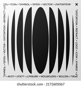 Minimal element with refraction and distortion effect. Abstract sign, a symbol for a promotional poster, music poster, sale banner, brochure, or logo for your brand. Eps10 vector.
