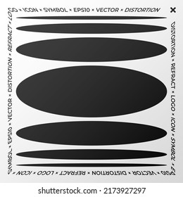 Minimales Element mit Refraktions- und Verzerrungseffekt. Abstraktes Zeichen, ein Symbol für ein Werbe-Poster, ein Musikposter, einen Verkaufsbanner, eine Broschüre oder ein Logo für Ihre Marke. EPS10-Vektor.