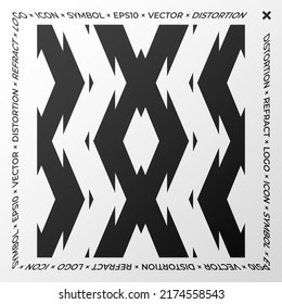 Minimal element with refraction and distortion effect. Abstract sign, a symbol for a promotional poster, music poster, sale banner, brochure, or logo for your brand. Eps10 vector.