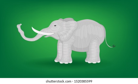 the minimal elephant.  big animal standing looking at side view. vector illustration eps10