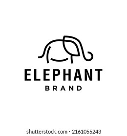 minimal elephant line logo design. abstract animal icon vector in one line style illustration