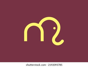 Minimal Elephant Line Logo Design Concept