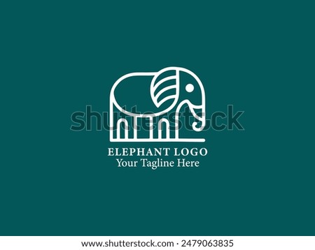 minimal elephant line logo design. elephant vector icon.
