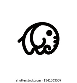 Minimal elephant logo