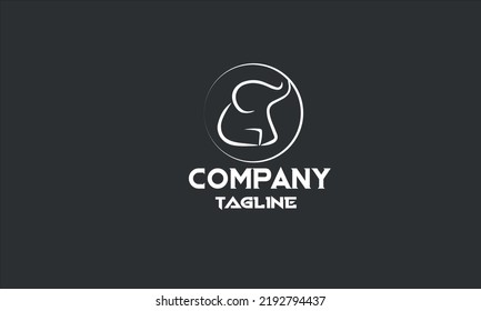 Minimal Elephant Logo Design Template