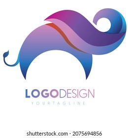 Minimal elephant logo. Vector illustration EPS10