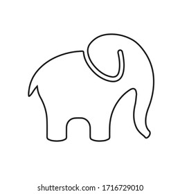 Minimal elephant outline design. Vector illustration