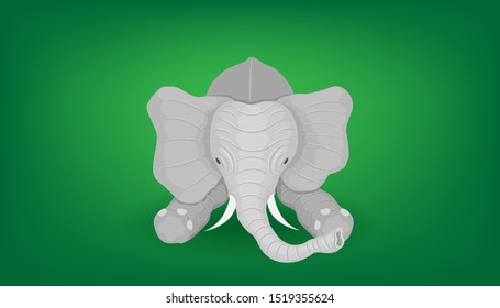 the minimal elephant squat for respect and passenger ride travel.  vector illustration eps10