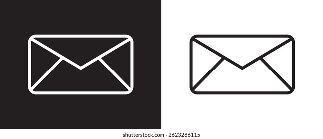 Ícone de envelope de e-mail mínimo - vetor preto-e-branco