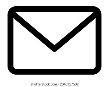 Diseño vectorial de iconos de envoltura mínima de correo electrónico. Diseño aislado de direcciones de correo electrónico cerradas en negro sobre web. Símbolo pictograma diseño gráfico vector lineal ui ux elemento.