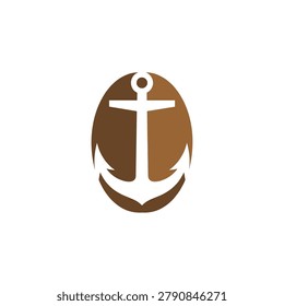 Minimal emblem artwork combining anchor silhouette and a cross sign, with a handcrafted look and clean negative space. Calm, nautical mood for shipping themes, apparel branding, and badges.