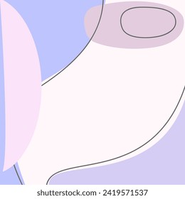 Minimal empty doodle abstract background in trendy pastel color. Graphic design vector cover. Social media story post banner poster invitation party flyer typography greeting card celebration magazine