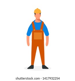 Minimal engineer cartoon character flat design 