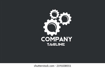 minimal engineer gear logo template