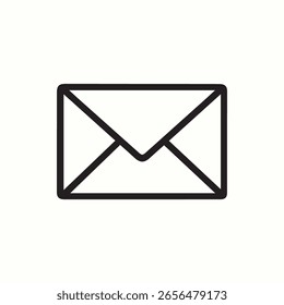 A minimal envelope icon conveying a simple and modern message delivery system perfect for digital interfaces and graphic design uses