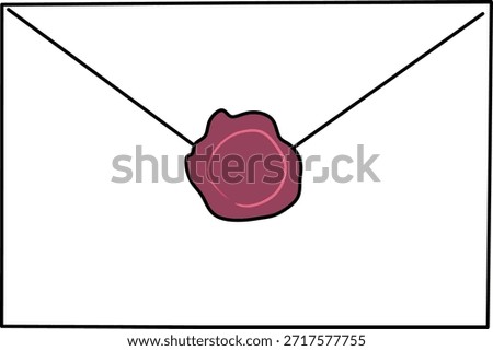 Minimal envelope illustration featuring a classic red wax seal symbolizing secrecy and tradition