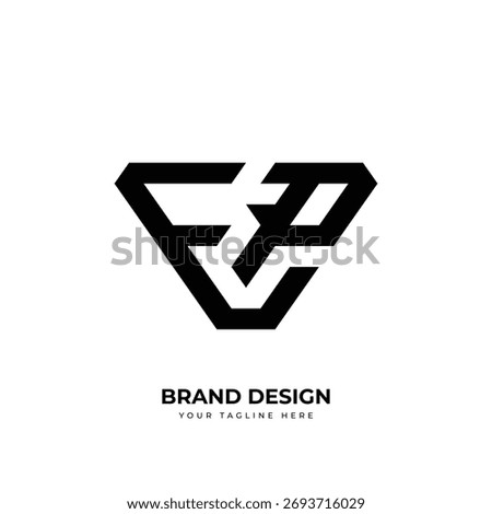 Minimal EP PE letter geometric monogram logo design featuring clean lines, modern style, and professional branding.