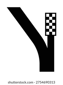 Minimal escape lane icon representing an emergency runaway truck ramp used on steep roads when vehicles experience brake failure. Commonly used in traffic signage, road safety graphics, and transportation systems.