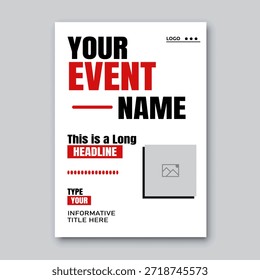 Plantilla mínima del cartel del acontecimiento con diseño atrevido de la tipografía