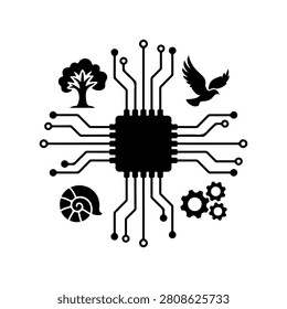 Minimal Evolutionary Computing IC Vector Illustration