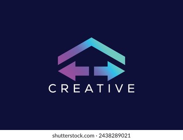 Minimal Expand home logo vector template