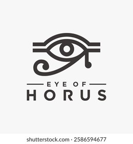 Minimal Eye of Horus logo vector on white background