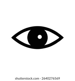 Minimal Eye Icon Black Symbol of Vision, Focus, and Awareness Design Vector