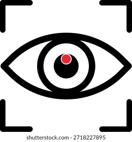 Minimales Augensymbol, das Ansicht, Sichtbarkeit, Beobachtung oder Überwachung darstellt