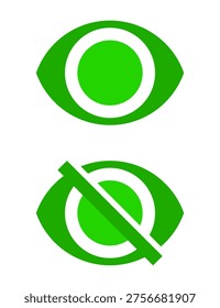 Minimal Eye Show Hide Icons for User Interface Design