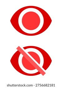 Minimal Eye Show Hide Icons for User Interface Design