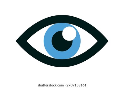 Minimal eye symbol vector showing view vision and watch concept for security and observation design

