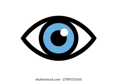Minimal eye symbol vector showing view vision and watch concept for security and observation design

