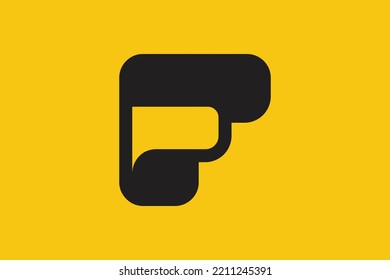 Minimal F logo. Icon of a F letter on a luxury background. Logo idea based on the FP monogram initials. Professional variety letter symbol and PF logo on background.