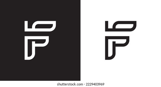 Minimal F logo. Icon of a F letter on a luxury background. Logo idea based on the CF monogram initials. Professional variety letter symbol and FC logo on black and white background.