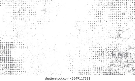 Minimal faded halftone background texture. Modern grayscale dot pattern for graphic overlays. Ideal for digital design aesthetics.