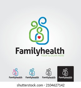 minimal family logo template - vector illustration