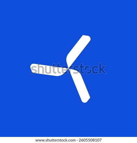 Minimal fan logo design. 3 wings propeller logo design for business.