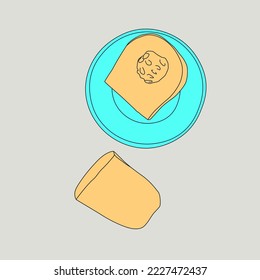 Minimal fashion flat vector illustration. Stylish pumpkin on minimalist background